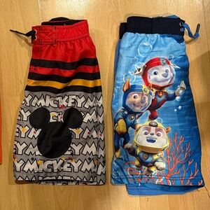 Mickey Mouse swim trunks, paw patrol swim trunks